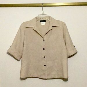 Harve Bernard 4 Flax Linen Blouse with Collar